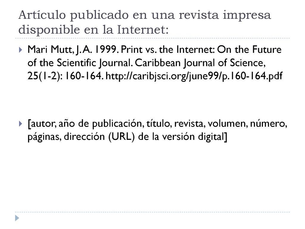 Artículo publicado en una revista impresa disponible en la Internet: