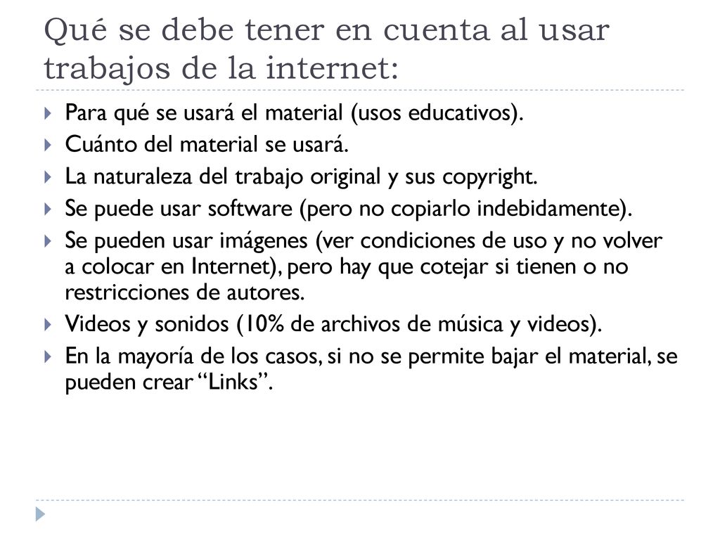 Qué se debe tener en cuenta al usar trabajos de la internet: