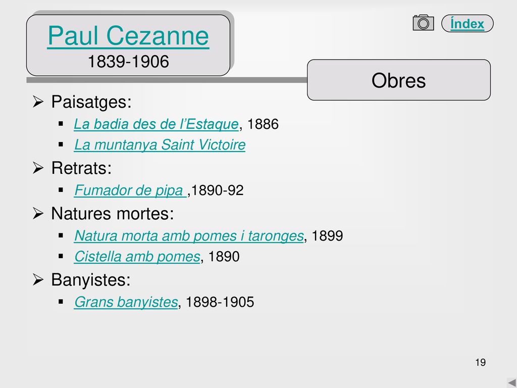 Paul Cezanne Obres Paisatges: Retrats: Natures mortes: