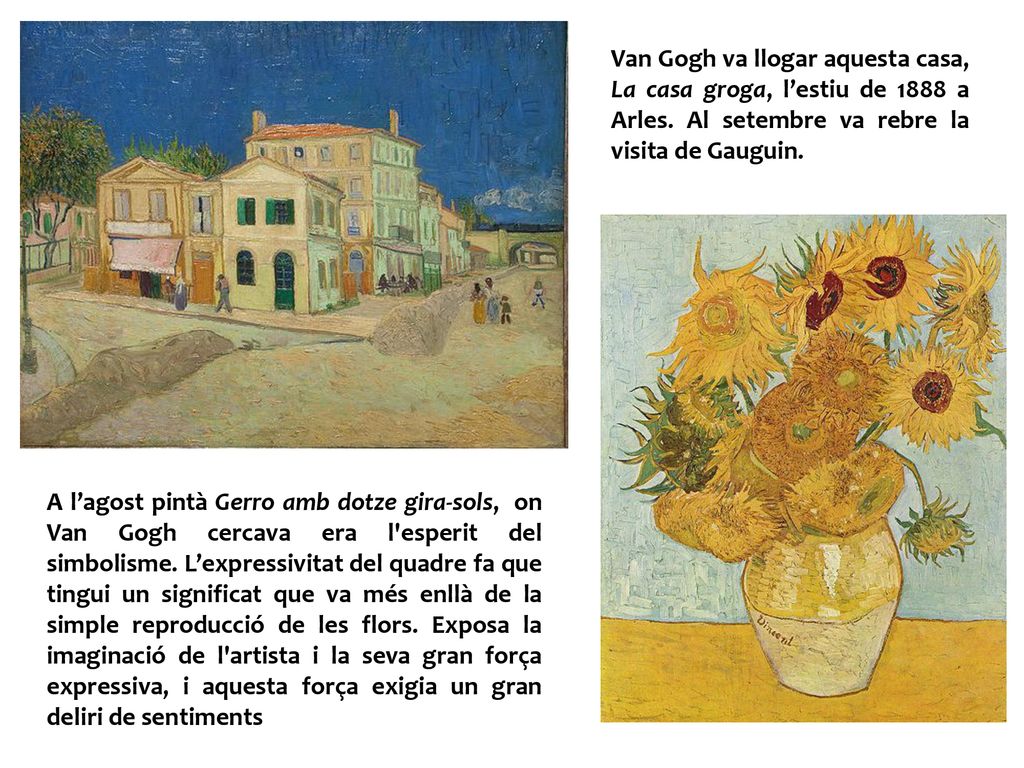 Van Gogh va llogar aquesta casa, La casa groga, l’estiu de 1888 a Arles. Al setembre va rebre la visita de Gauguin.