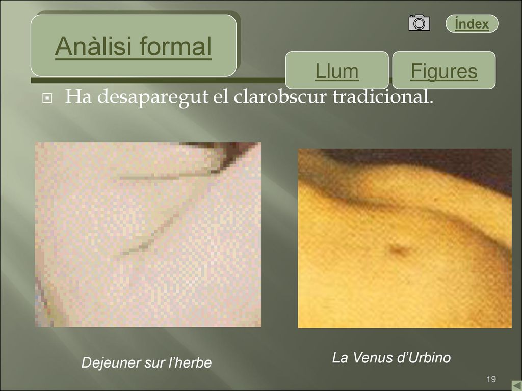 Anàlisi formal Llum Figures Ha desaparegut el clarobscur tradicional.