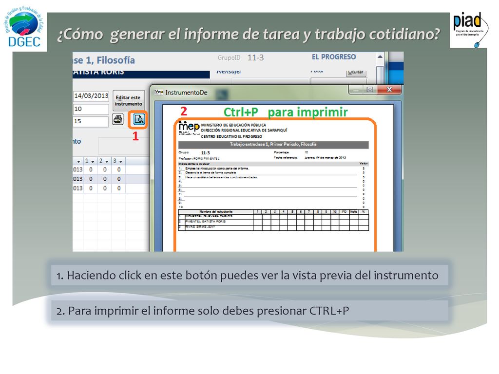 ¿Cómo generar el informe de tarea y trabajo cotidiano