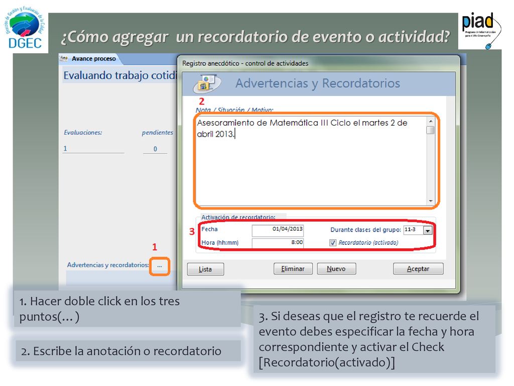 ¿Cómo agregar un recordatorio de evento o actividad