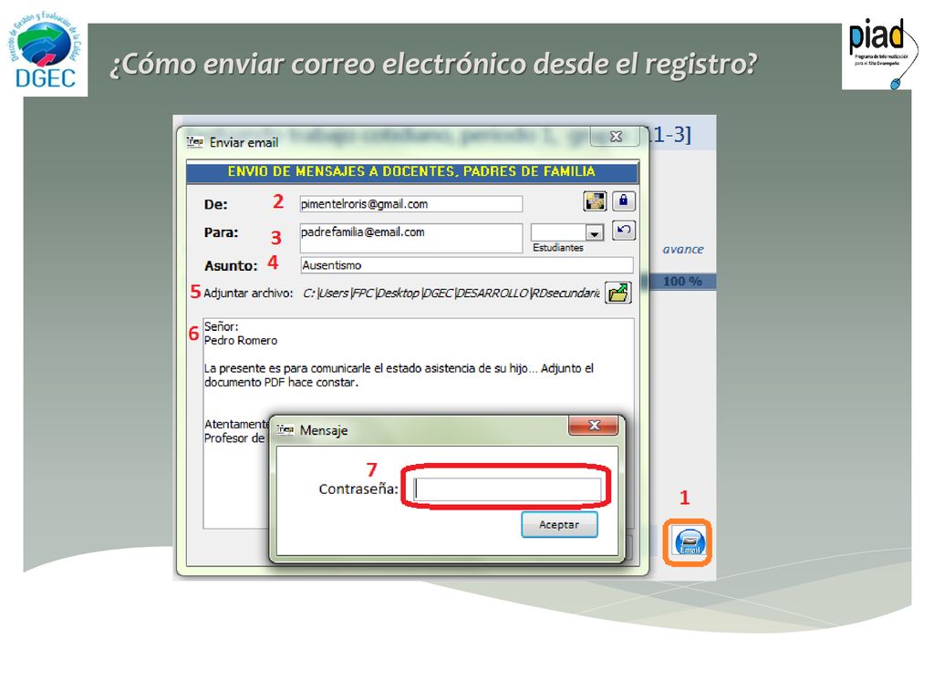 ¿Cómo enviar correo electrónico desde el registro