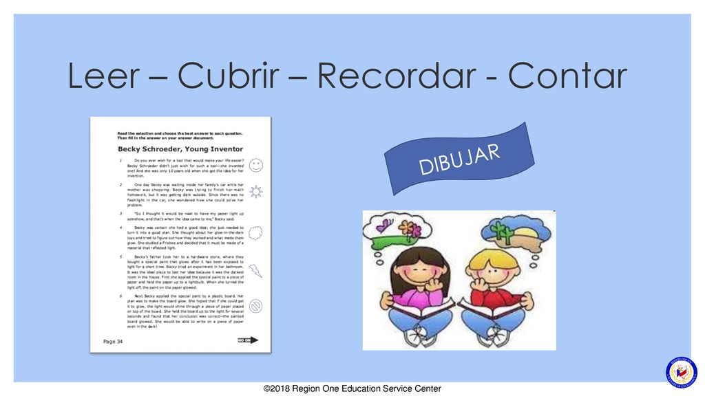 Leer – Cubrir – Recordar - Contar