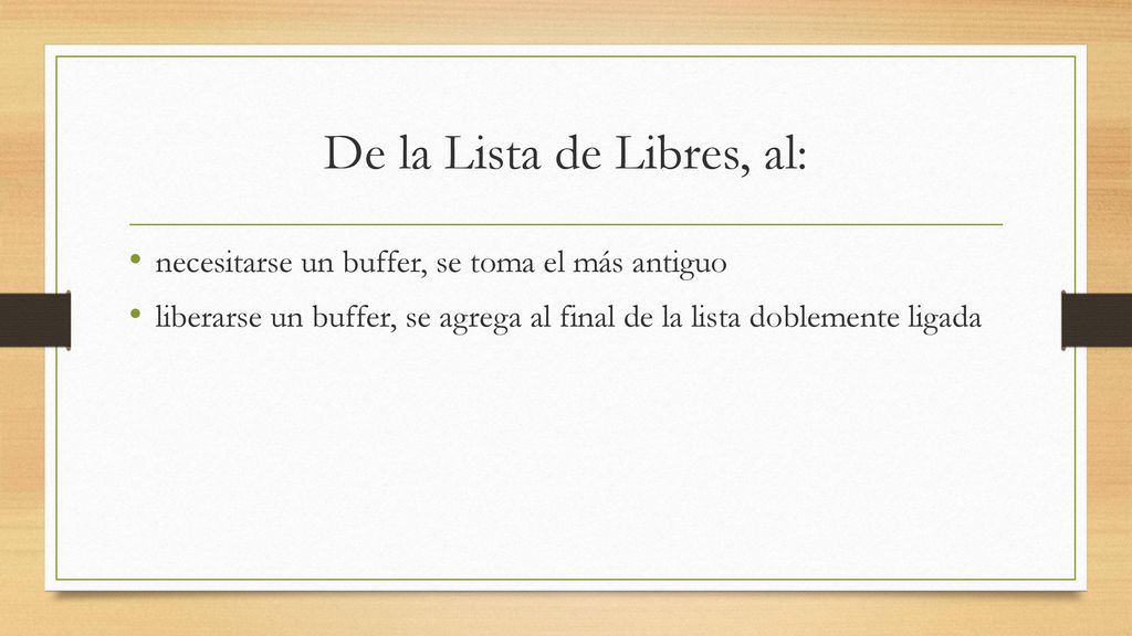 De la Lista de Libres, al: