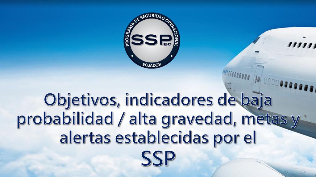 Objetivos, indicadores de baja probabilidad / alta gravedad, metas y alertas establecidas por el