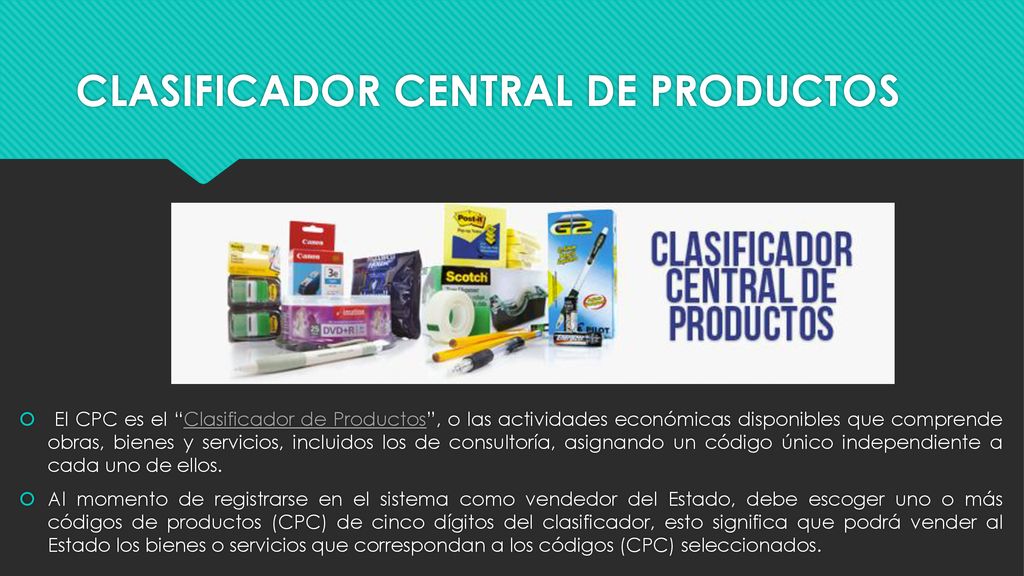 CLASIFICADOR CENTRAL DE PRODUCTOS