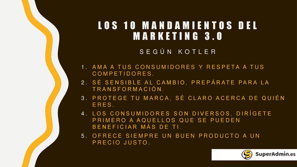 los 10 mandamientos del marketing 3.0 SEGÚN Kotler
