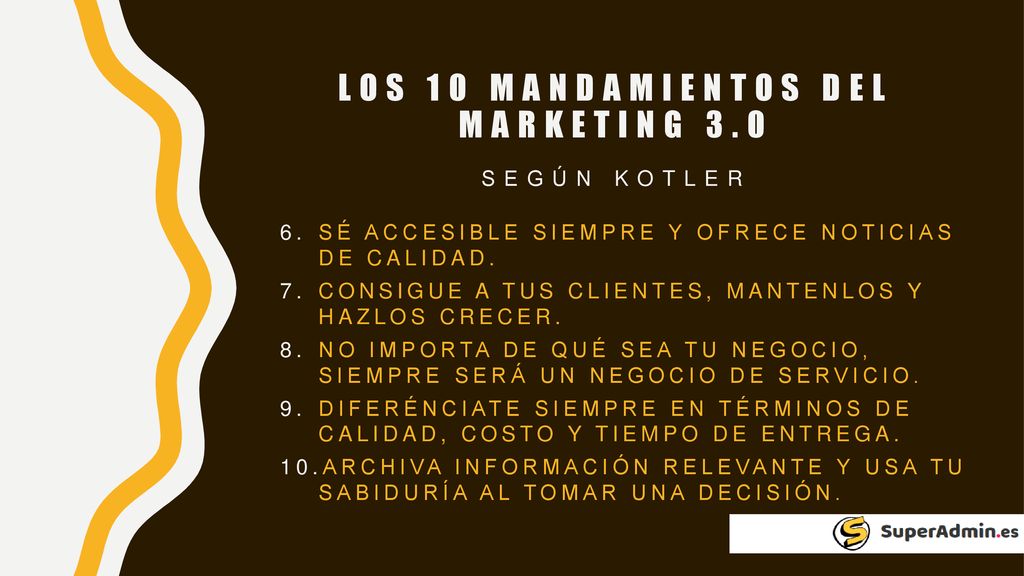 los 10 mandamientos del marketing 3.0 SEGÚN Kotler