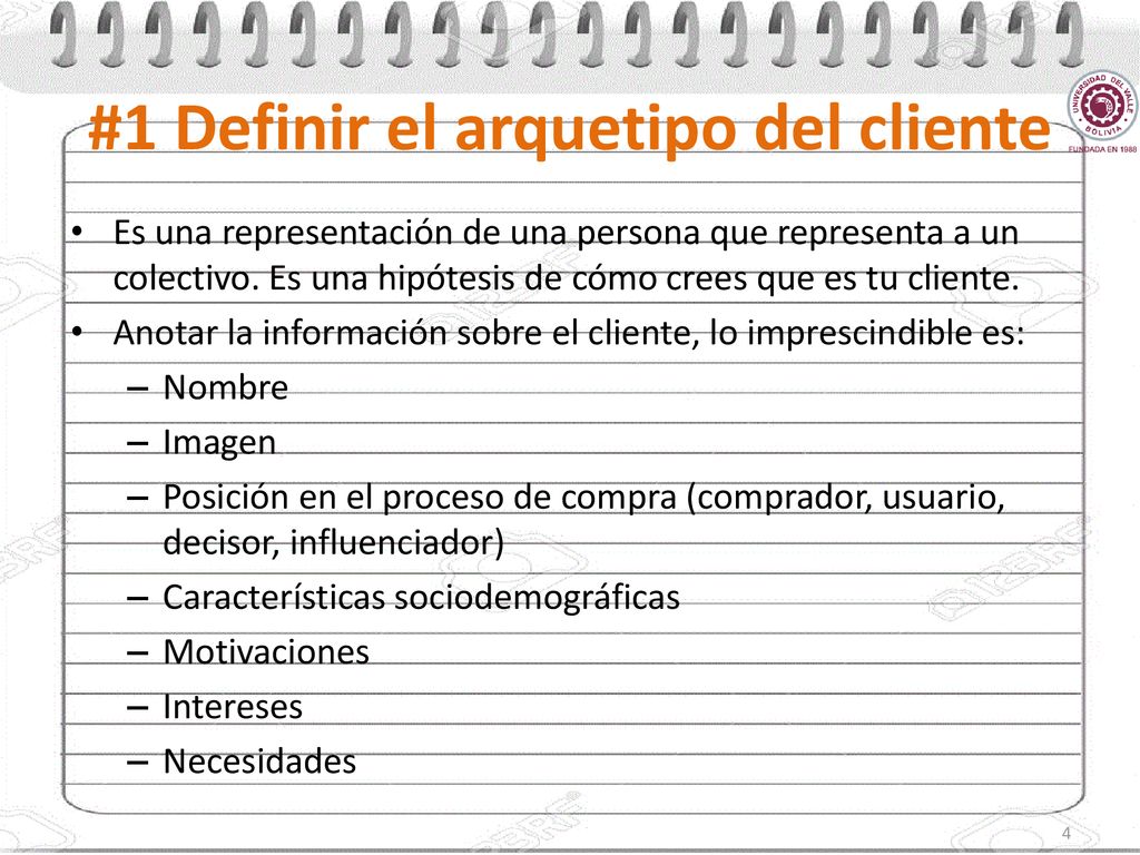 #1 Definir el arquetipo del cliente