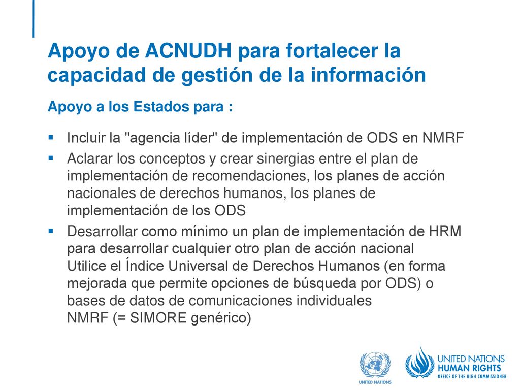 Apoyo de ACNUDH para fortalecer la capacidad de gestión de la información