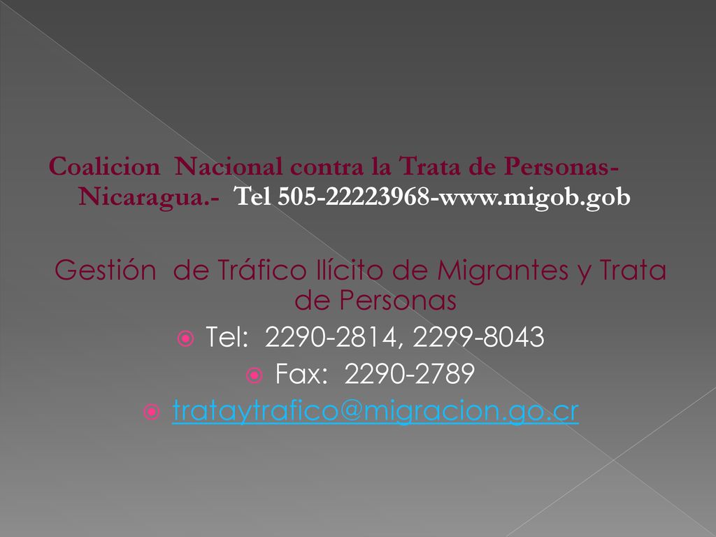 Gestión de Tráfico Ilícito de Migrantes y Trata de Personas