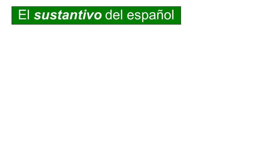 El sustantivo del español