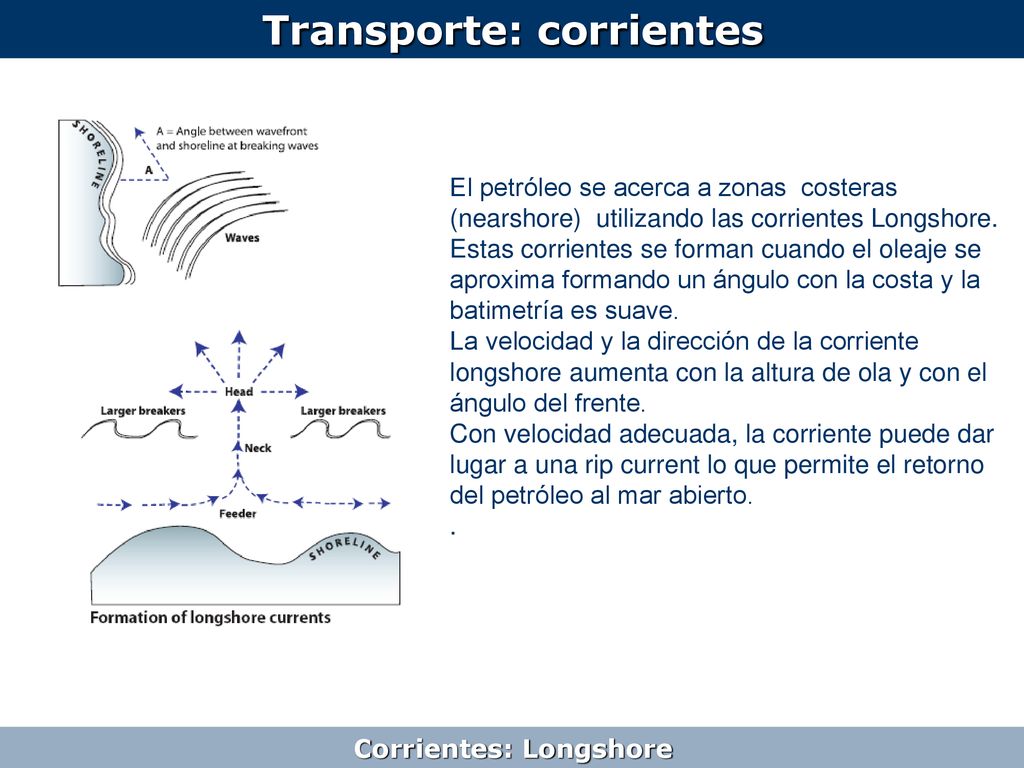 Transporte: corrientes Corrientes: Longshore