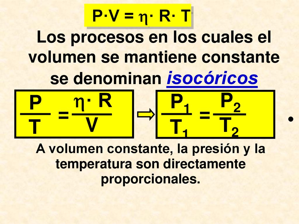 P · R T = V P1 P2 T1 = T2 P·V = · R· T