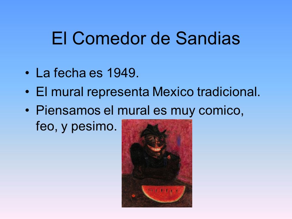 El Comedor de Sandias La fecha es 1949.
