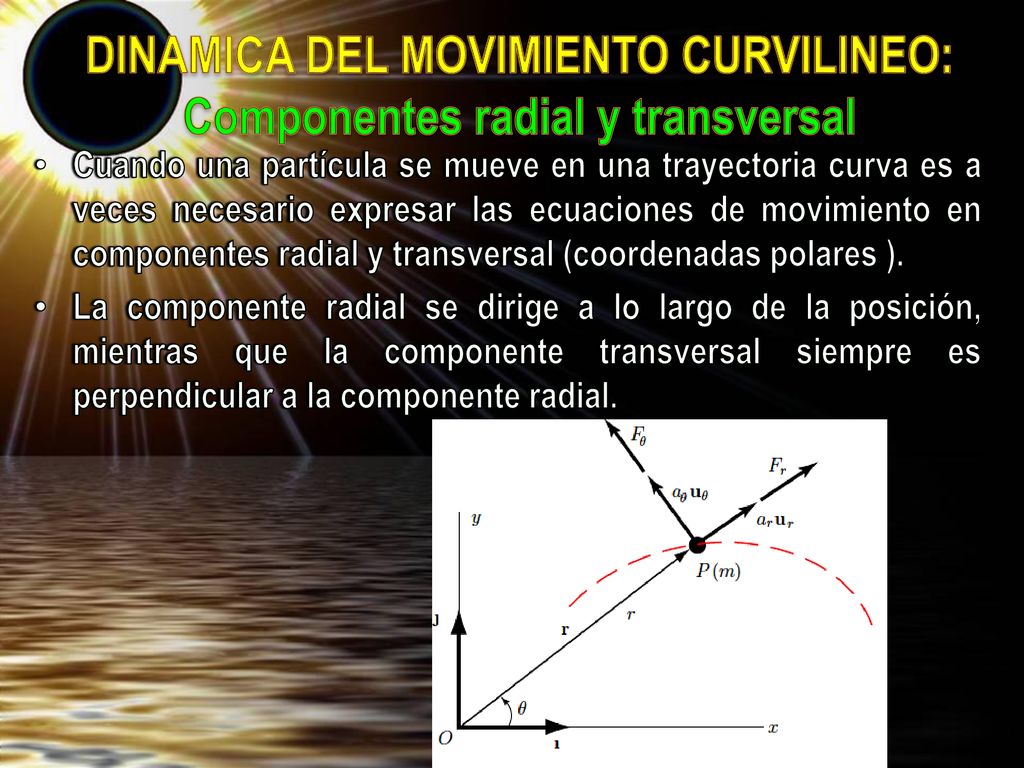 DINAMICA DEL MOVIMIENTO CURVILINEO: Componentes radial y transversal