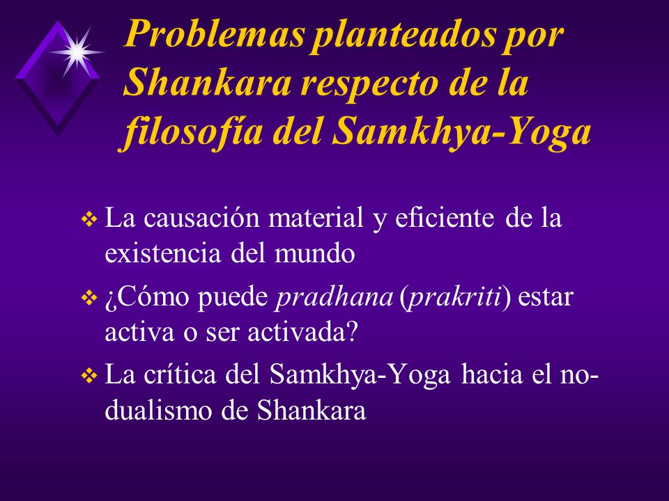 Problemas planteados por Shankara respecto de la filosofía del Samkhya-Yoga
