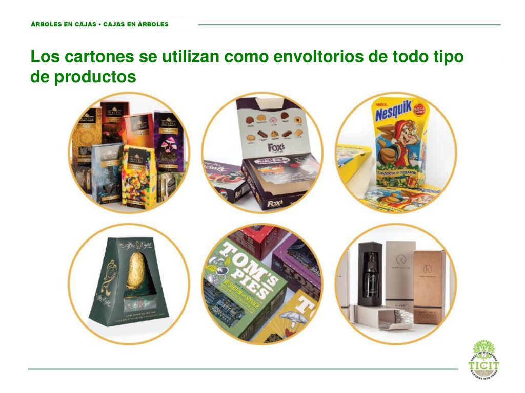 Los cartones se utilizan como envoltorios de todo tipo de productos