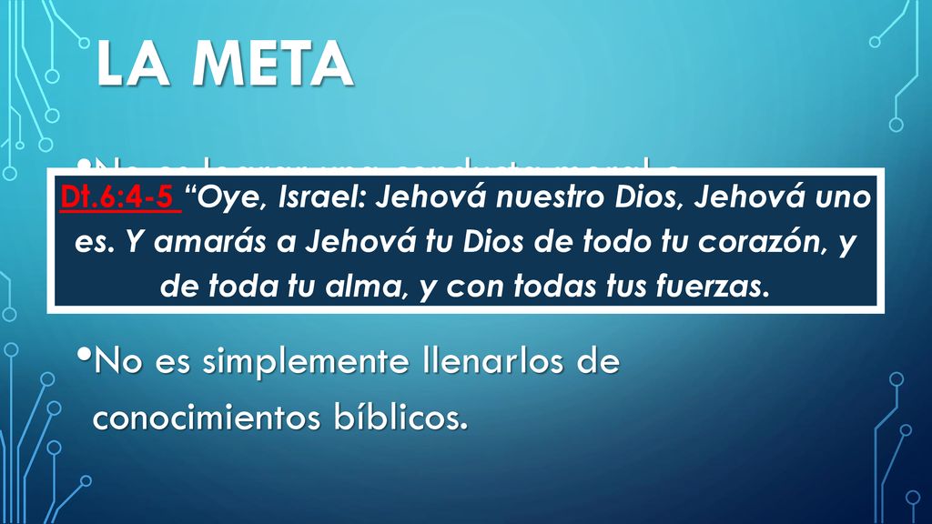 La MEta No es lograr una conducta moral o socialmente correcta.