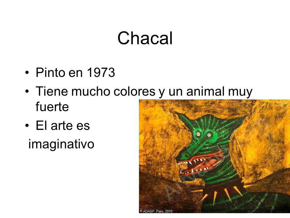 Chacal Pinto en 1973 Tiene mucho colores y un animal muy fuerte