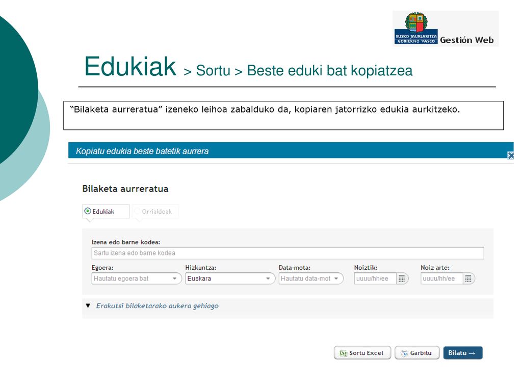 Edukiak > Sortu > Beste eduki bat kopiatzea