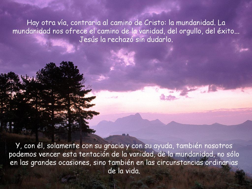 Hay otra vía, contraria al camino de Cristo: la mundanidad