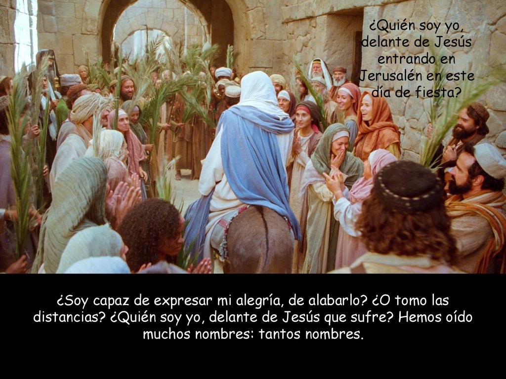 ¿Quién soy yo, delante de Jesús entrando en Jerusalén en este día de fiesta