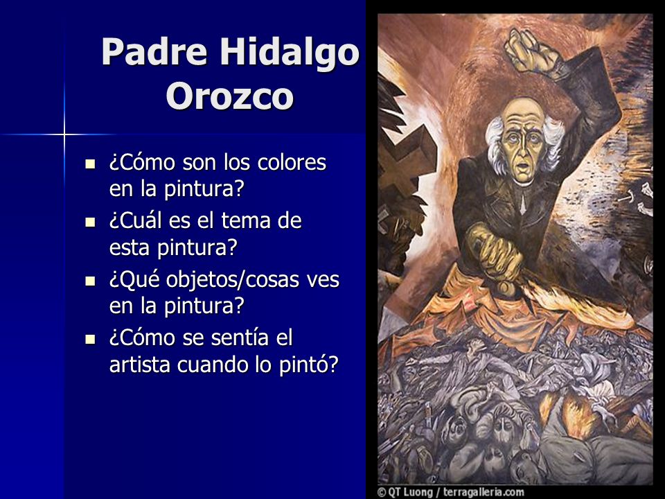 Padre Hidalgo Orozco ¿Cómo son los colores en la pintura