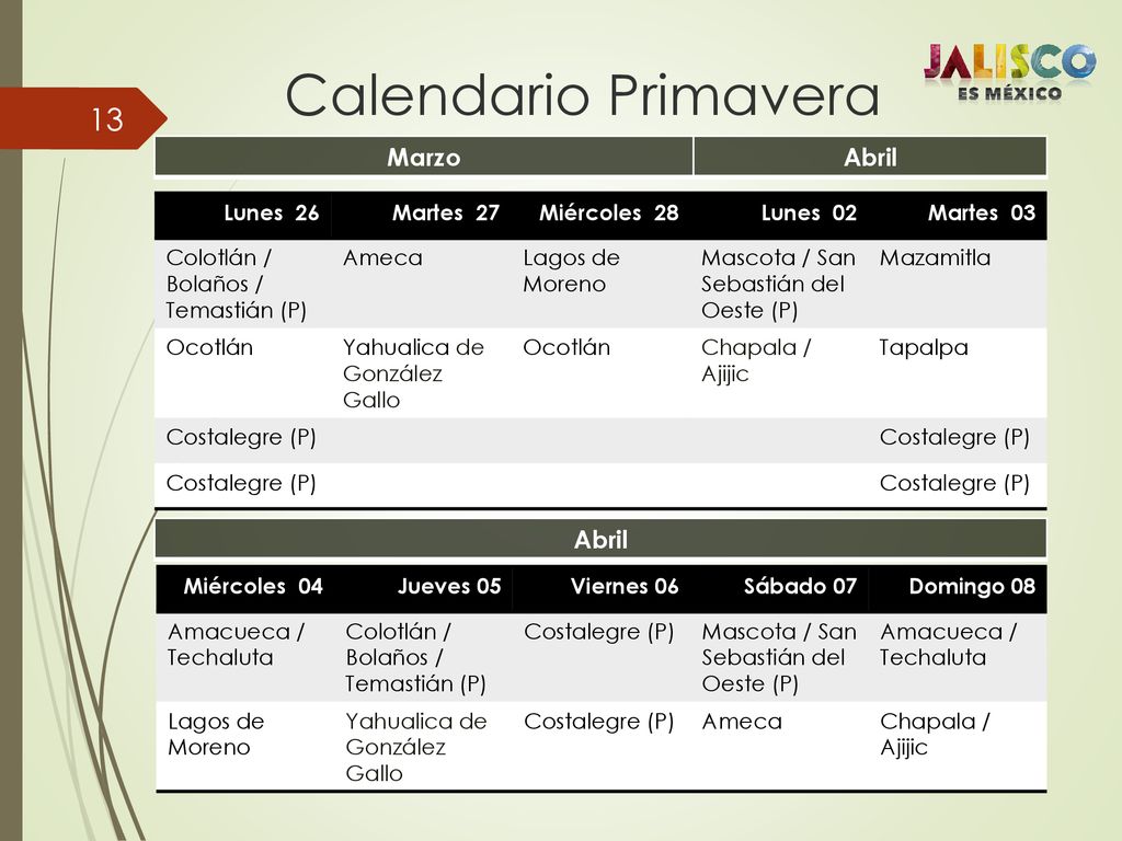 Calendario Primavera Marzo Abril Abril Lunes 26 Martes 27 Miércoles 28