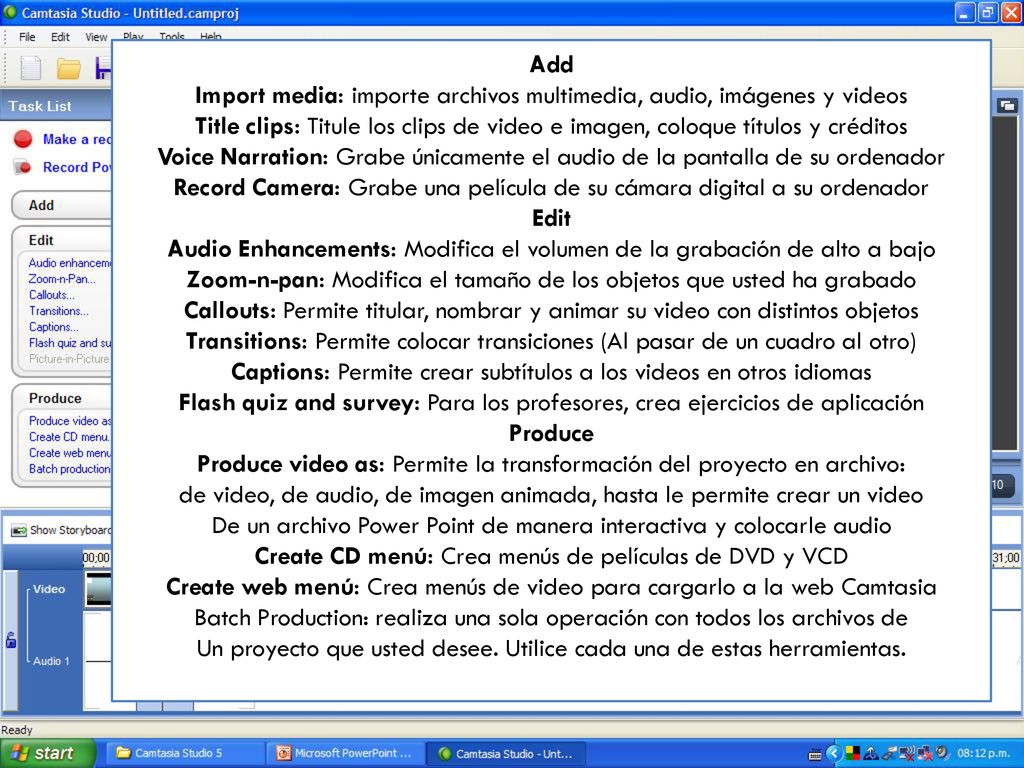 Import media: importe archivos multimedia, audio, imágenes y videos