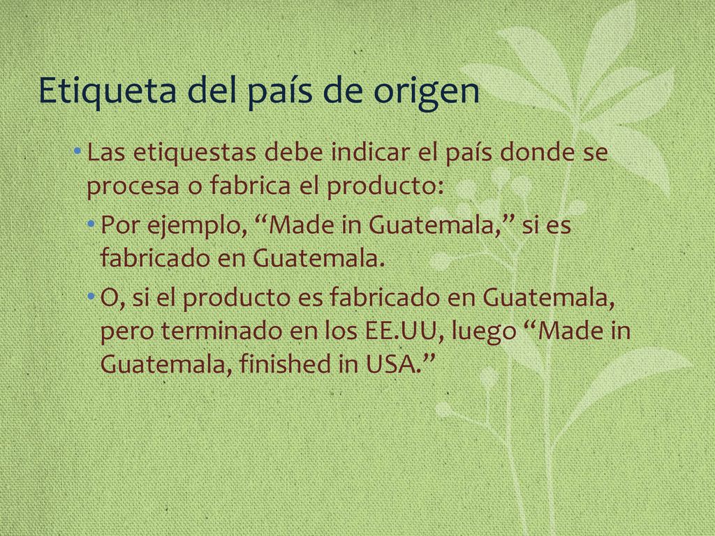 Etiqueta del país de origen