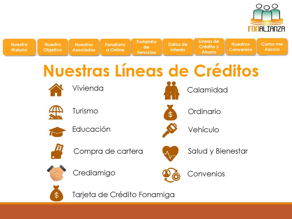 Portafolio de Servicios Líneas de Crédito y Ahorro