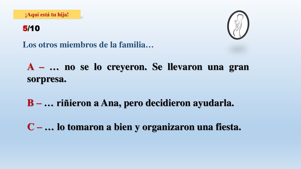 A – … no se lo creyeron. Se llevaron una gran sorpresa.