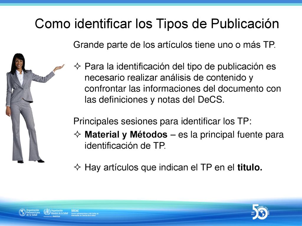 Como identificar los Tipos de Publicación