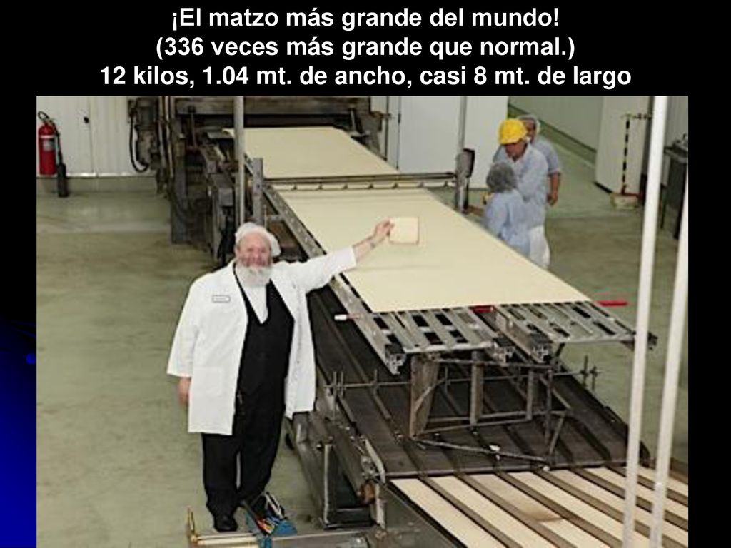 ¡El matzo más grande del mundo. (336 veces más grande que normal