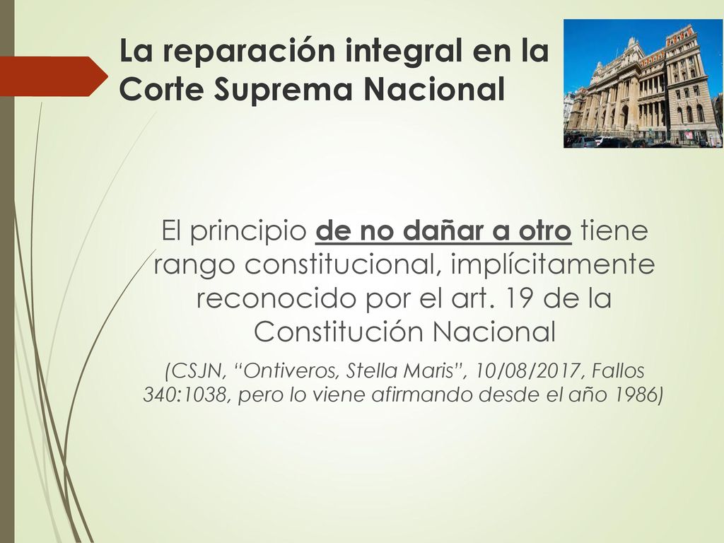 La reparación integral en la Corte Suprema Nacional