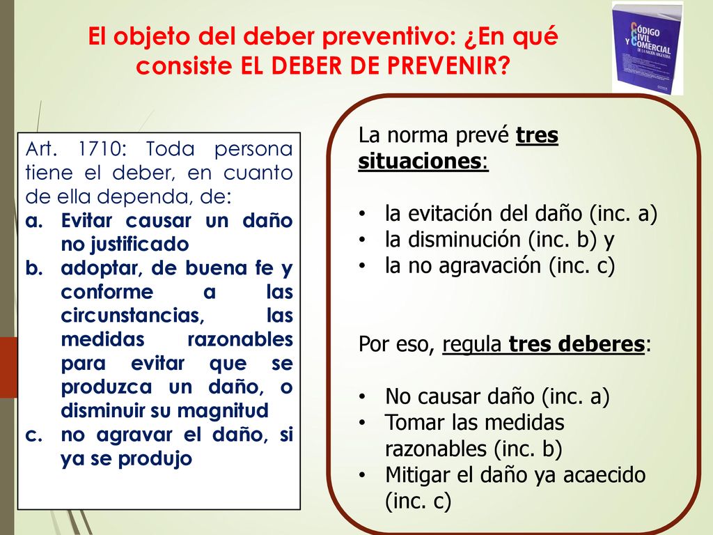 El objeto del deber preventivo: ¿En qué consiste EL DEBER DE PREVENIR