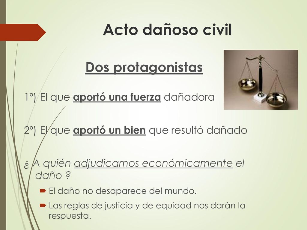 Acto dañoso civil Dos protagonistas