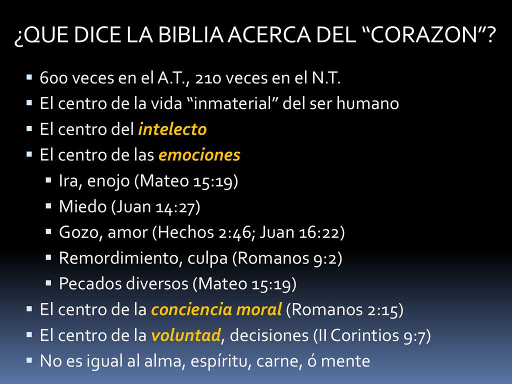 √ ¿QUE DICE LA BIBLIA ACERCA DEL CORAZON