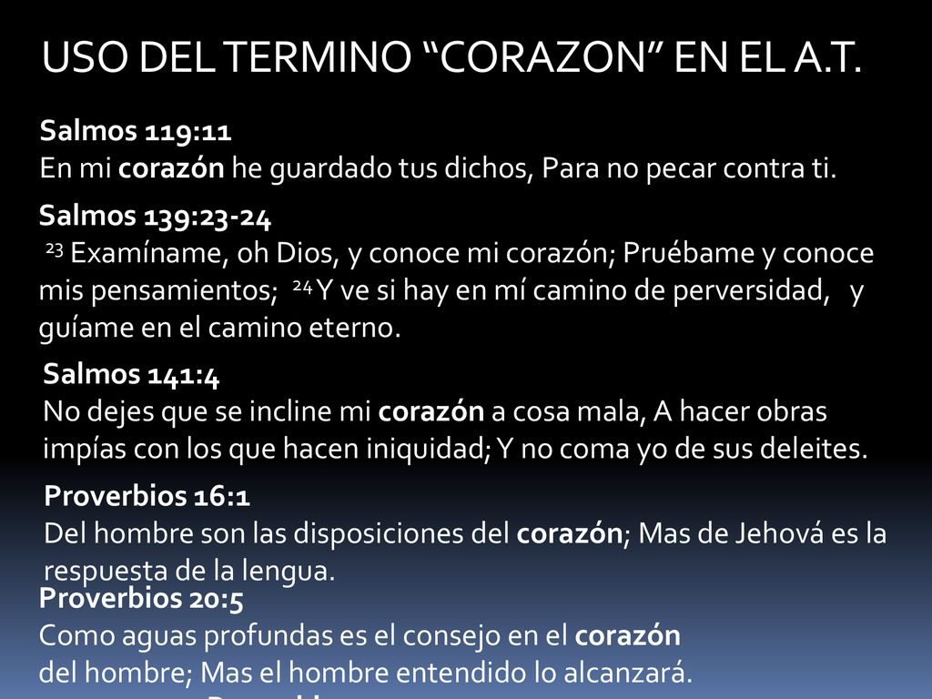 √ USO DEL TERMINO CORAZON EN EL A.T.