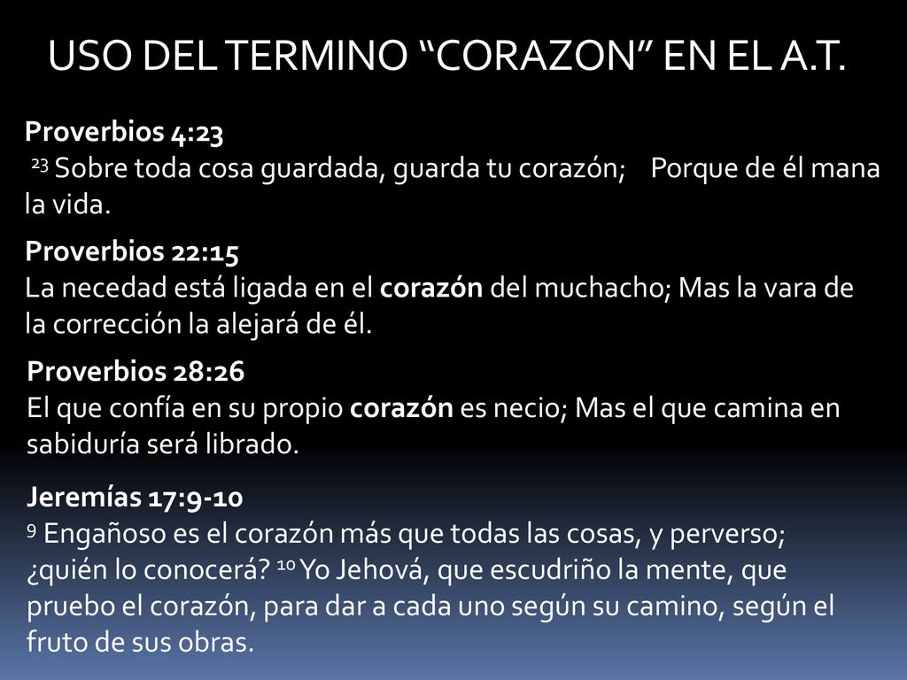 √ USO DEL TERMINO CORAZON EN EL A.T.