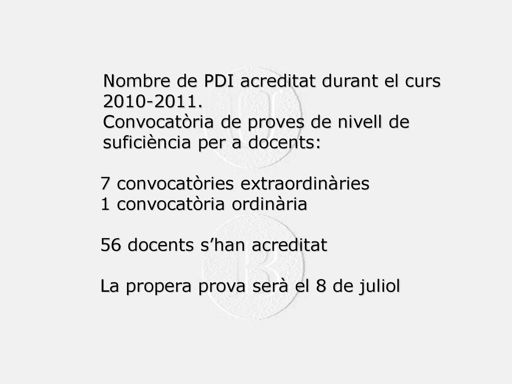 Convocatòria de proves de nivell de suficiència per a docents: