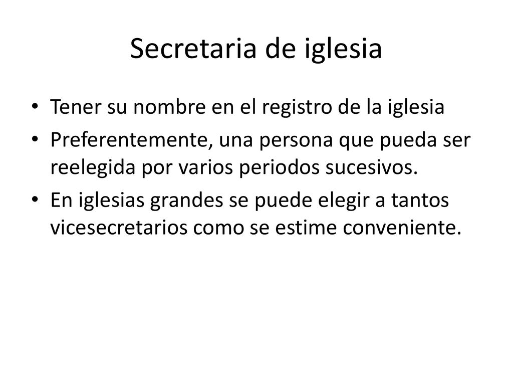 Secretaria de iglesia Tener su nombre en el registro de la iglesia
