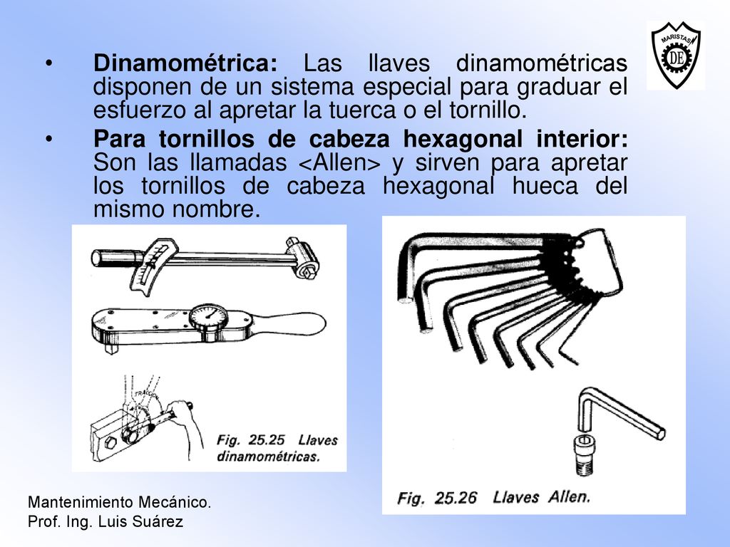 Dinamométrica: Las llaves dinamométricas disponen de un sistema especial para graduar el esfuerzo al apretar la tuerca o el tornillo.