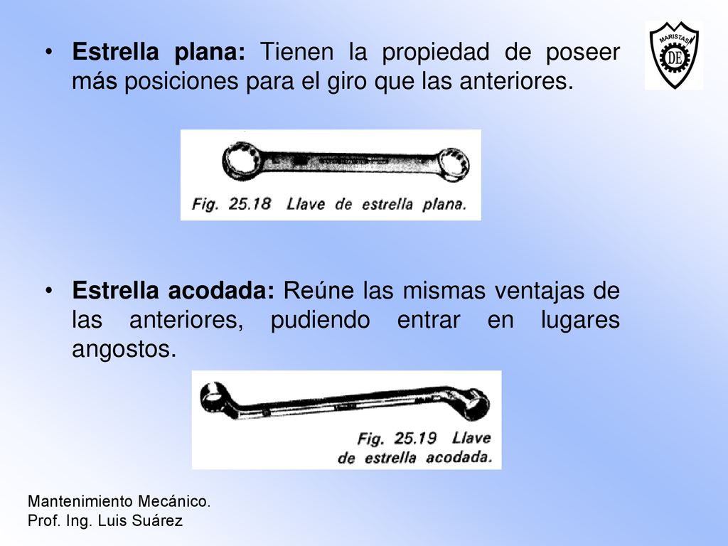 Estrella plana: Tienen la propiedad de poseer más posiciones para el giro que las anteriores.