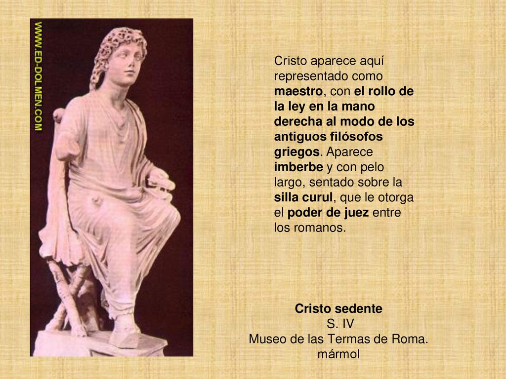 Cristo sedente S. IV Museo de las Termas de Roma. mármol
