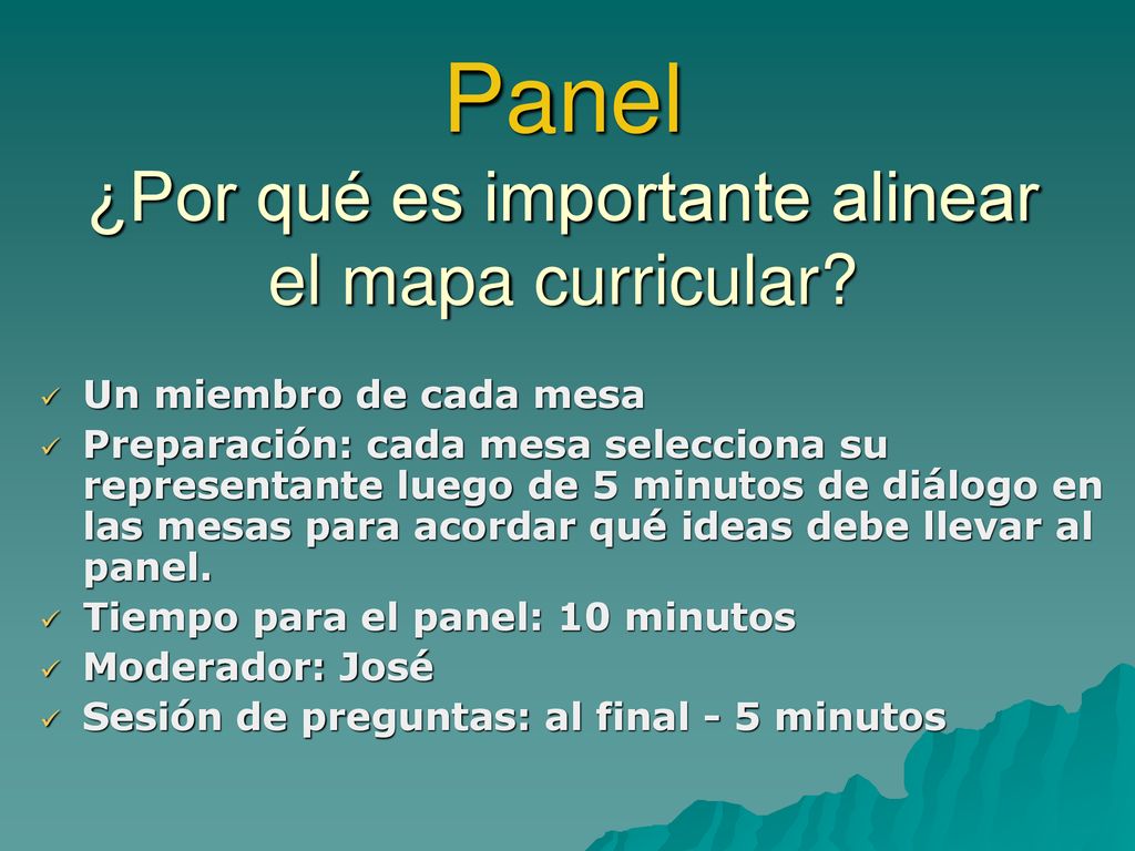 Panel ¿Por qué es importante alinear el mapa curricular