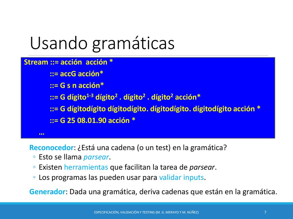Especificación, Validación y Testing (M. G. Merayo y M. Núñez)